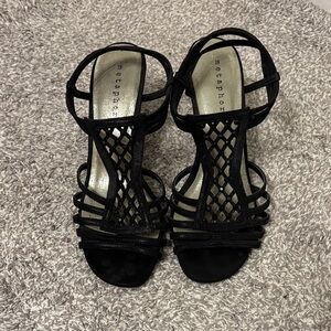 Metaphor Elegant Black Strappy Heels